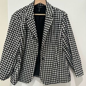 Ellen Tracy Cropped Gingham Blazer